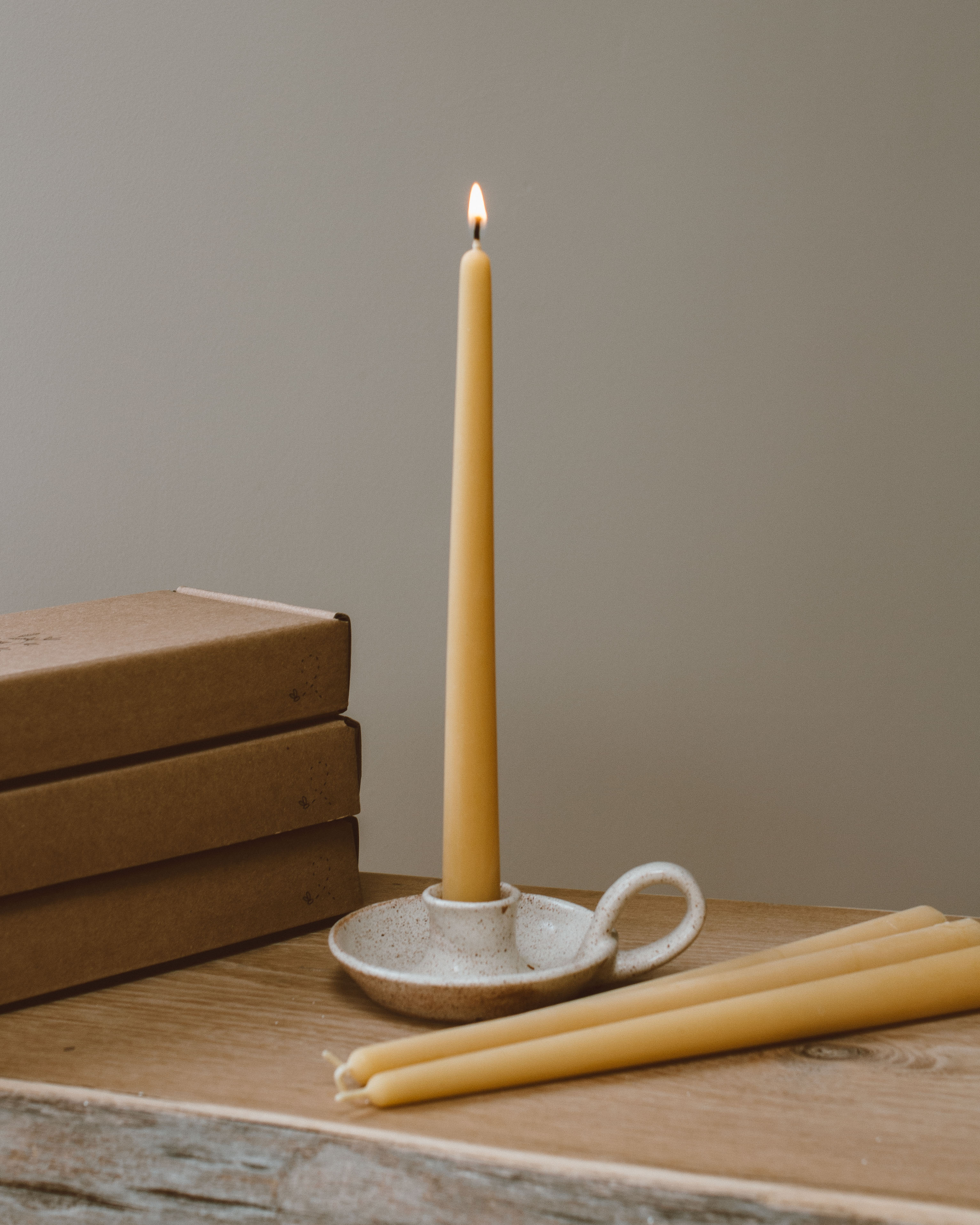 Artisan Beeswax Dinner Candles | Set of 4 – Goldrick Natural Living