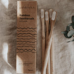 Bamboo Toothbrush | 4 Pack by Goldrick. Eco-Friendly, Sustainable Products. Perfect for eco-conscious consumers.