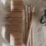 Bamboo Toothbrush | 4 Pack by Goldrick. Eco-Friendly, Sustainable Products. Perfect for eco-conscious consumers.