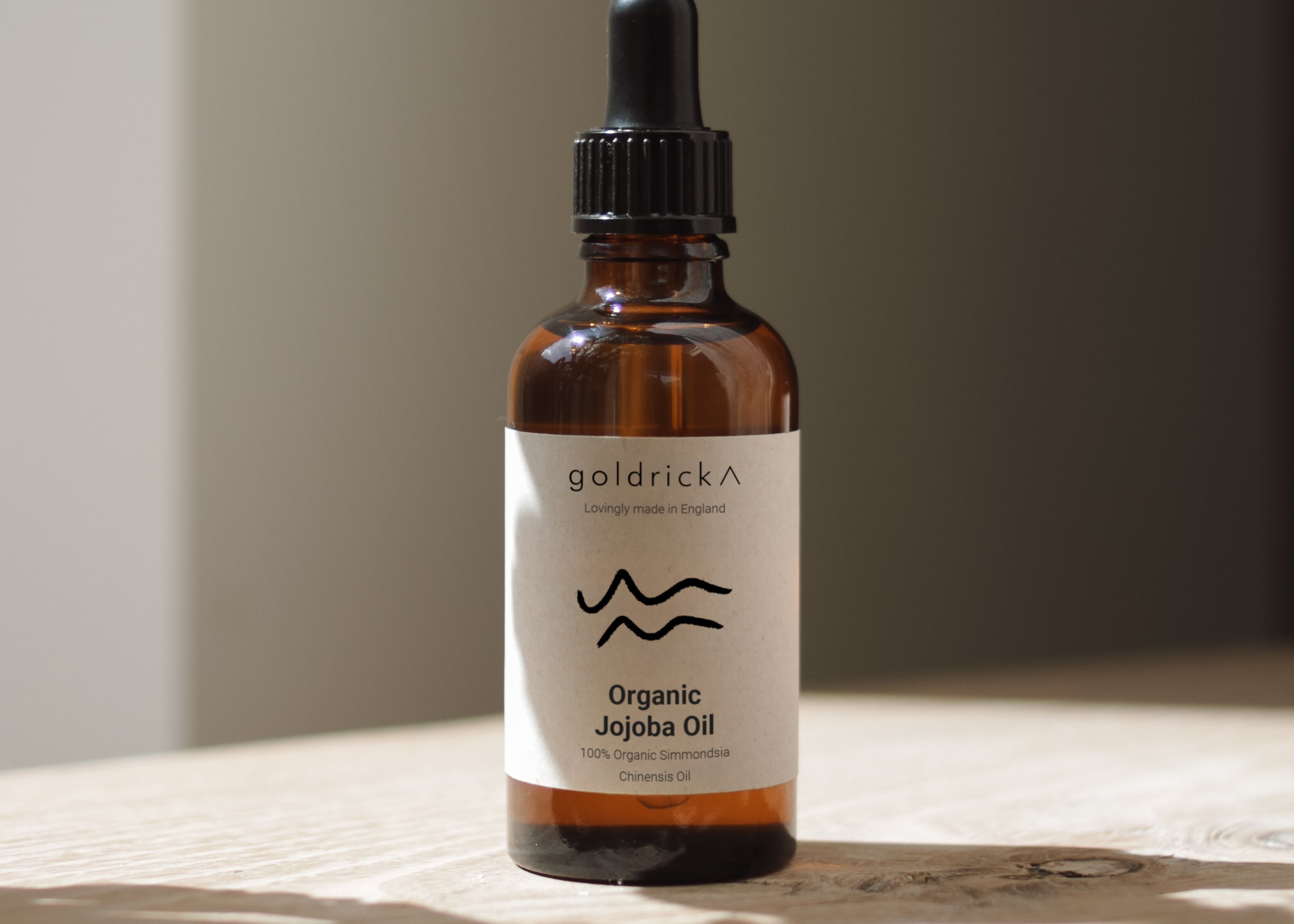 Organic Jojoba Oil by Goldrick. Organic Skincare, Natural Ingredients. Perfect for eco-conscious consumers.