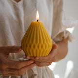 Artisan Beeswax Pear Candle by Goldrick. Natural Candles, Eco-Friendly. Perfect for eco-conscious consumers.