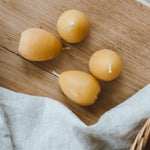 Beeswax Egg Candle by Goldrick. Natural Candles, Eco-Friendly. Perfect for eco-conscious consumers.