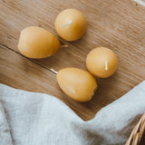 Beeswax Egg Candle by Goldrick. Natural Candles, Eco-Friendly. Perfect for eco-conscious consumers.
