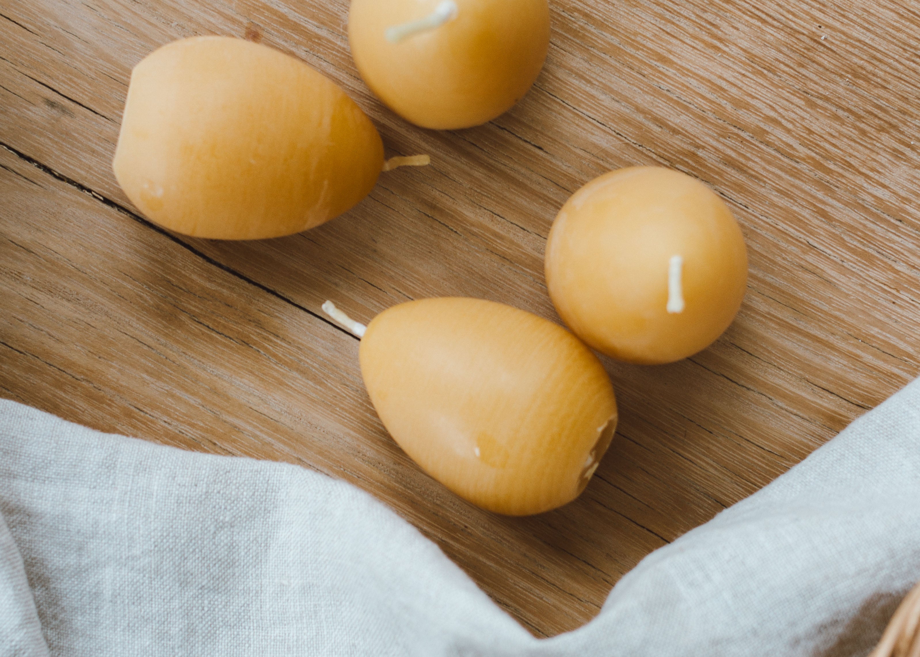 Beeswax Egg Candle by Goldrick. Natural Candles, Eco-Friendly. Perfect for eco-conscious consumers.
