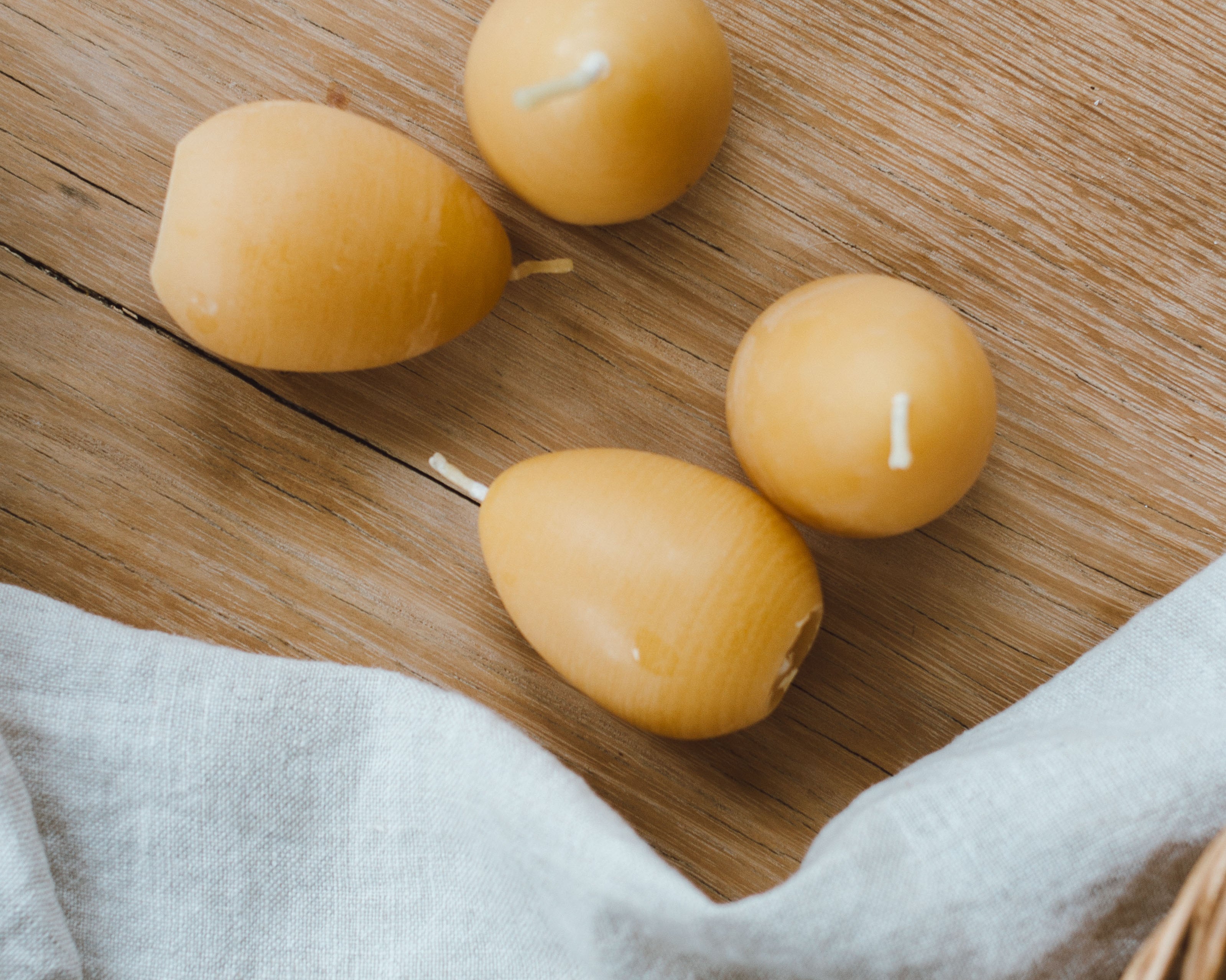 Beeswax Egg Candle by Goldrick. Natural Candles, Eco-Friendly. Perfect for eco-conscious consumers.