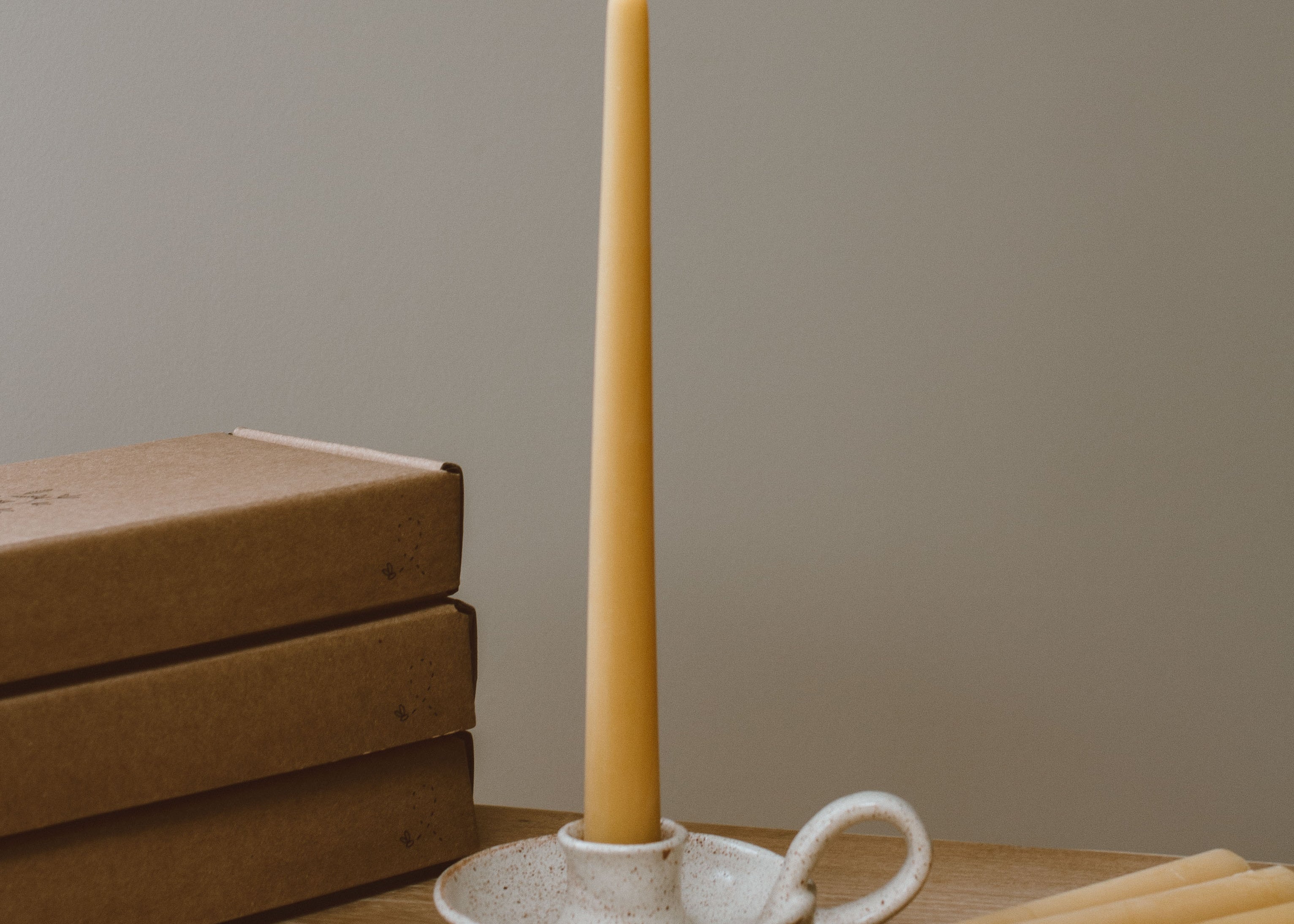 Artisan Beeswax Dinner Candles | Set of 4 by Goldrick. Natural Candles, Eco-Friendly. Perfect for eco-conscious consumers.