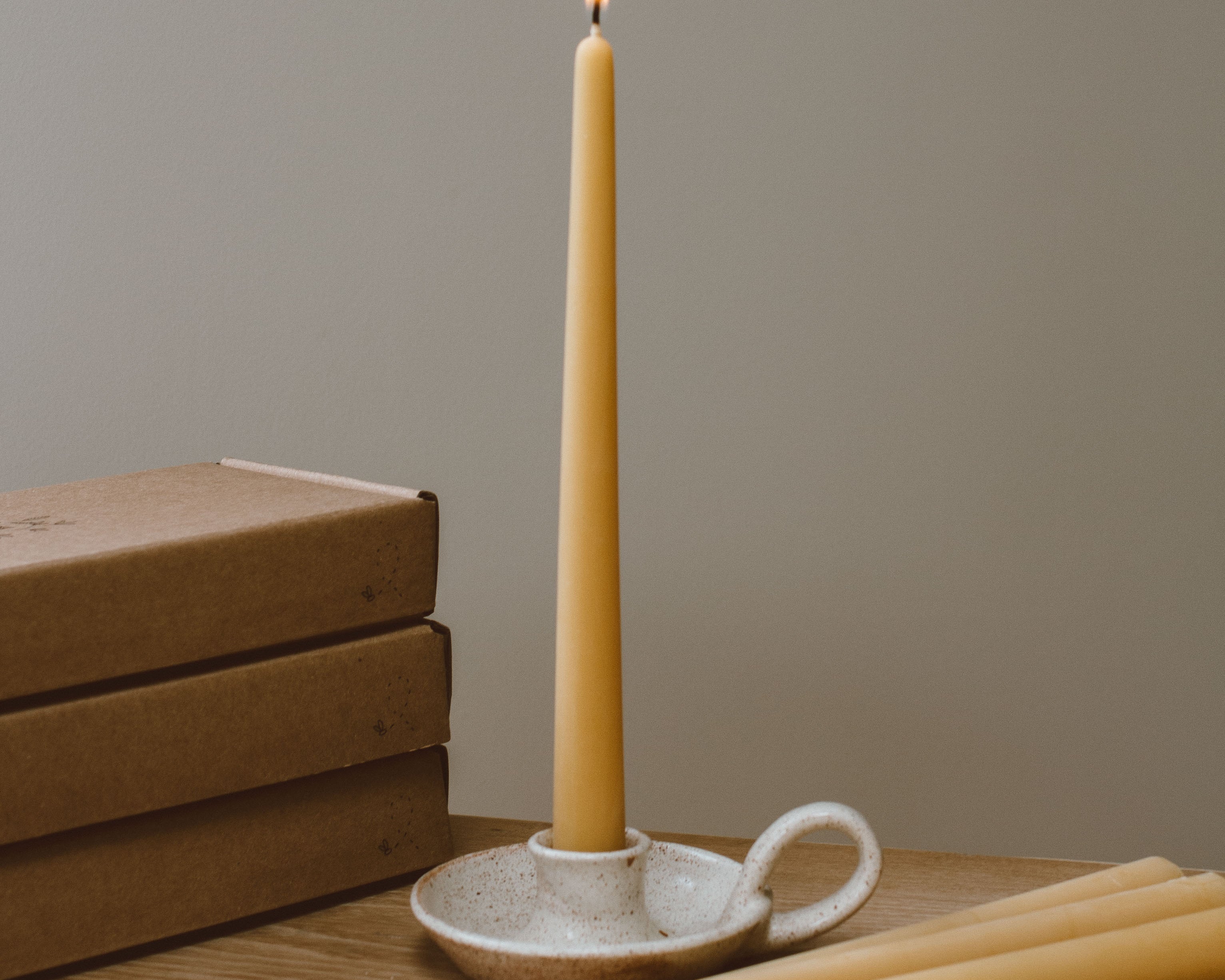 Artisan Beeswax Dinner Candles | Set of 4 by Goldrick. Natural Candles, Eco-Friendly. Perfect for eco-conscious consumers.