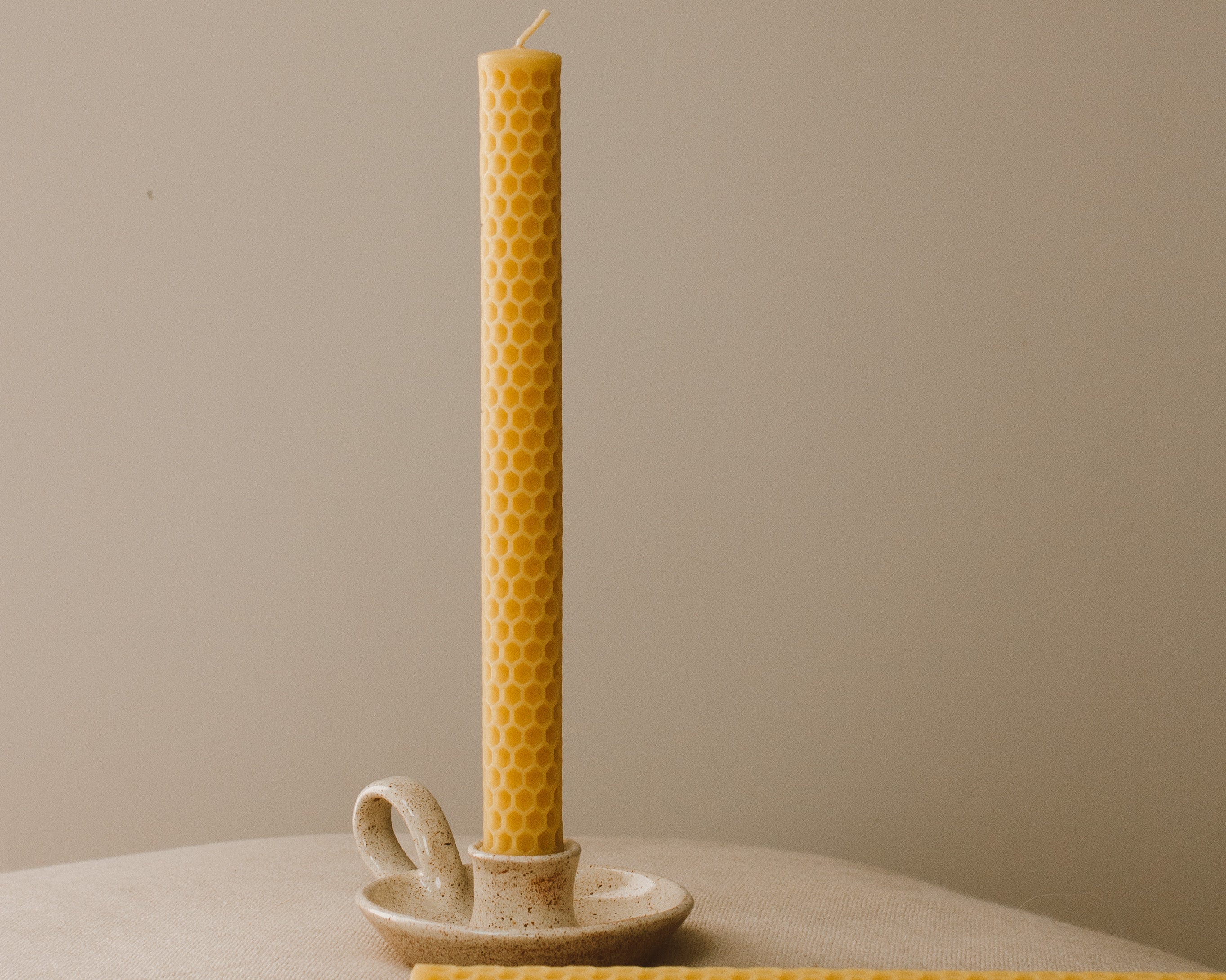 Honeycomb Beeswax Dinner Candles | Set of 4 by Goldrick. Natural Candles, Eco-Friendly. Perfect for eco-conscious consumers.