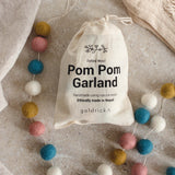 Pom Pom Garland | Natural Wool by Goldrick. Handmade Gifts, Gifting. Perfect for eco-conscious consumers.