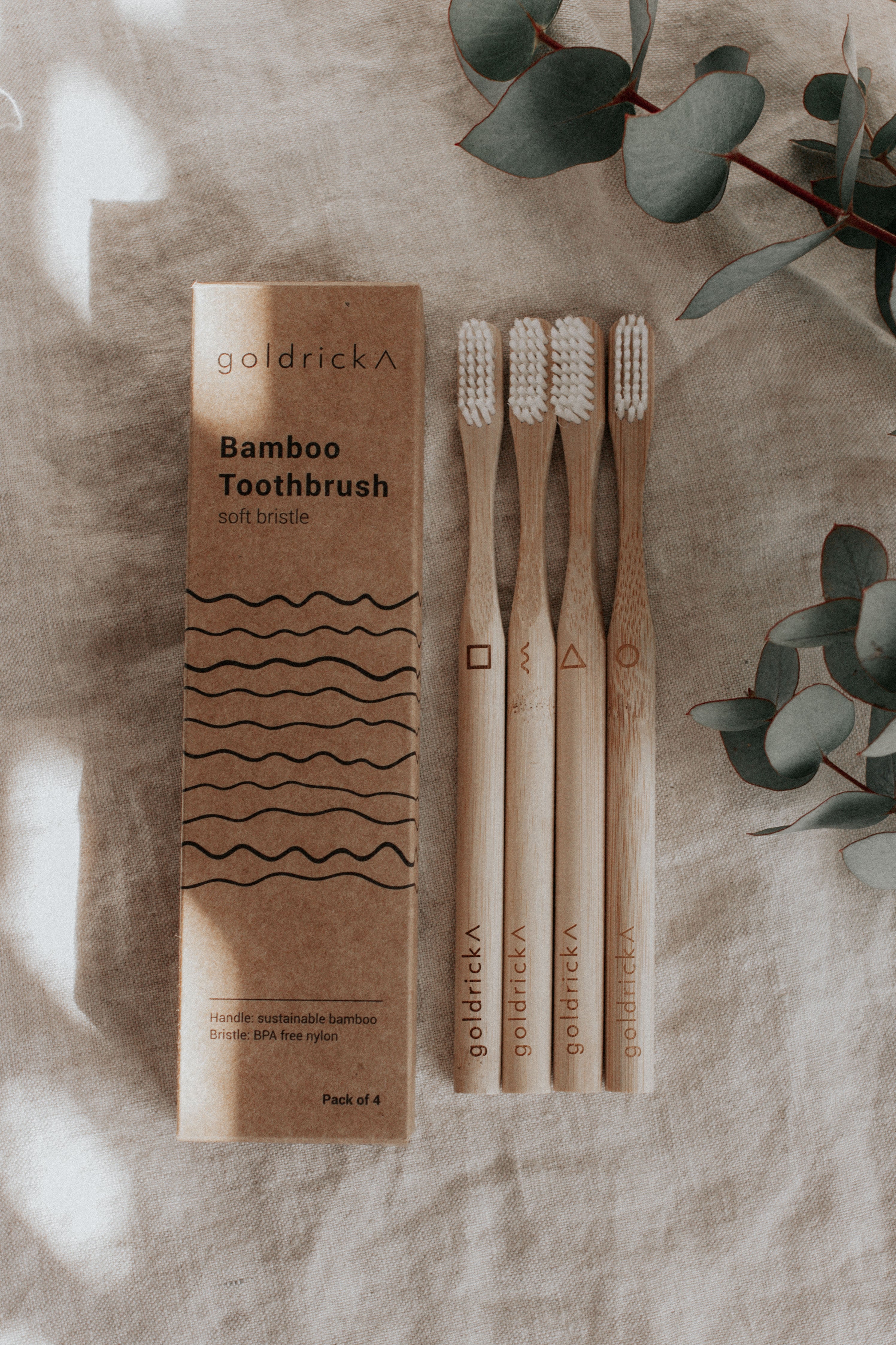 Bamboo Toothbrush | 4 Pack – Goldrick Natural Living