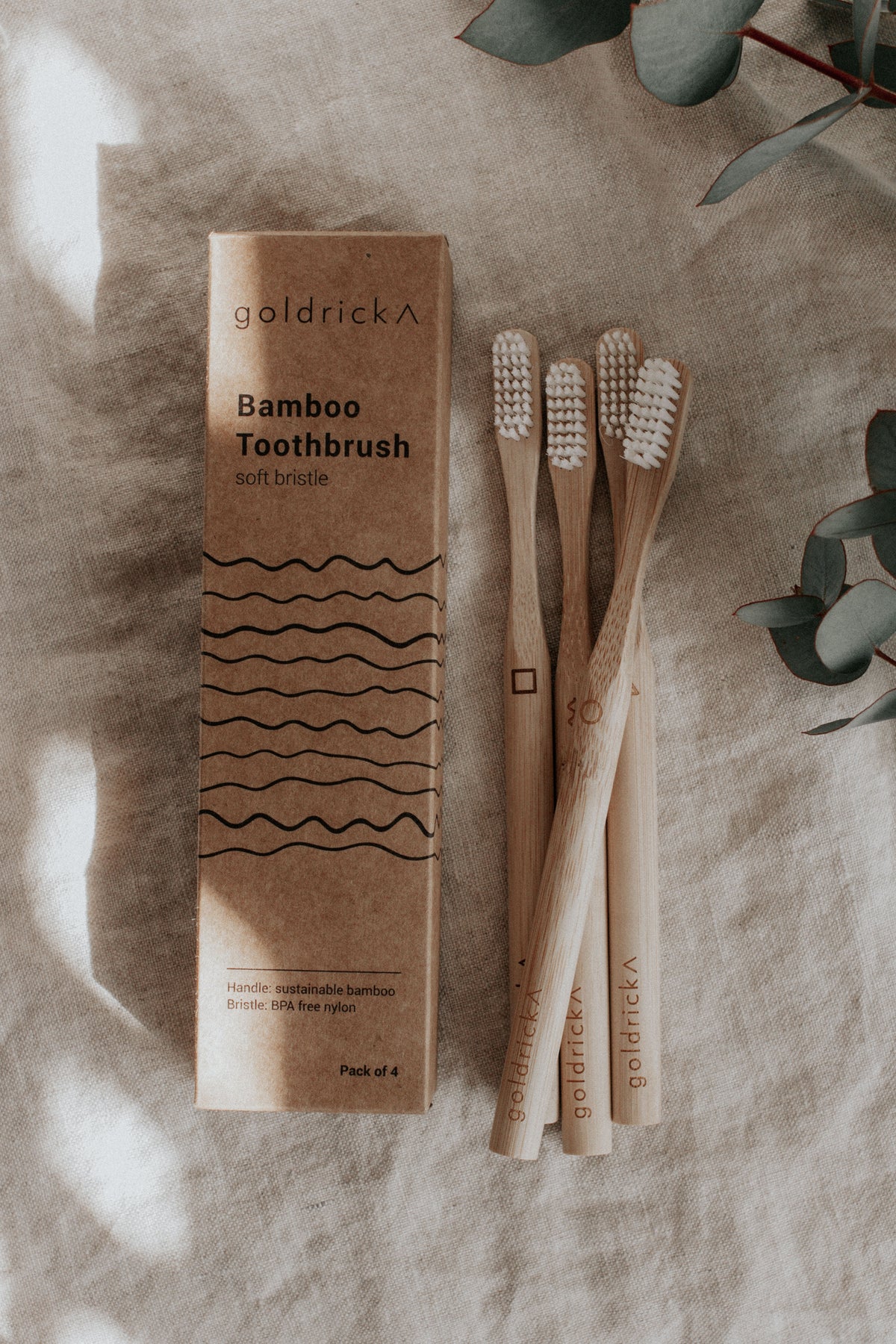 Bamboo Toothbrush | 4 Pack | Wholesale | 10 Units by Goldrick Wholesale. Eco-Friendly, Sustainable Products. Perfect for eco-conscious consumers.